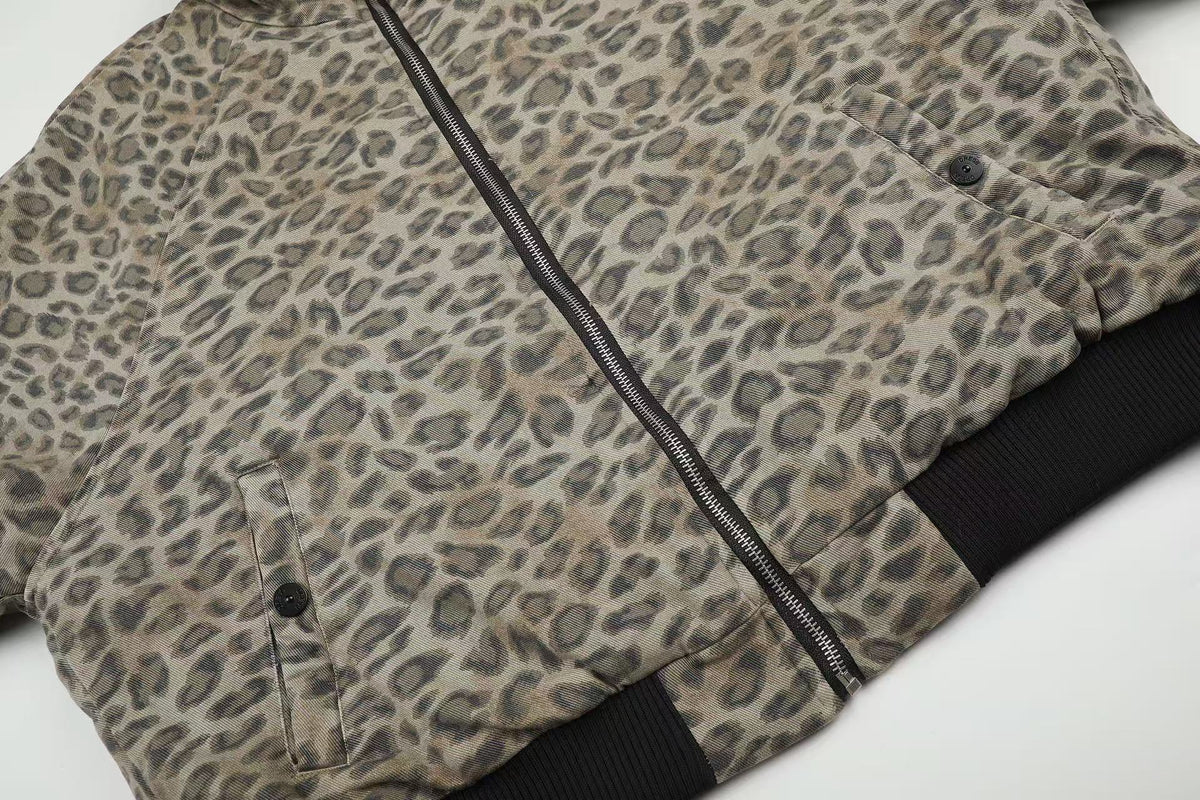 Reversible Leopard Print & Solid Faux Fur Jacket