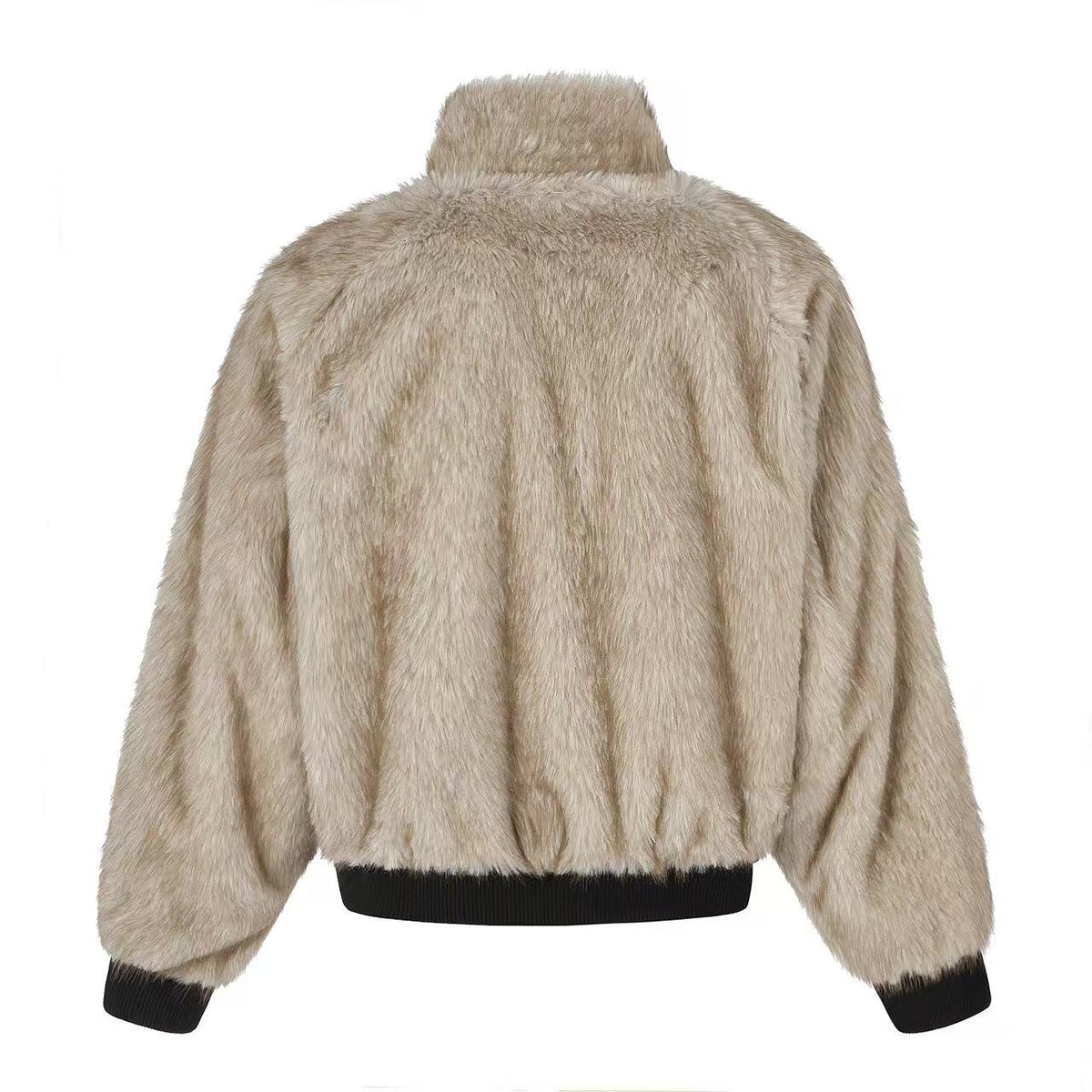 Reversible Leopard Print & Solid Faux Fur Jacket