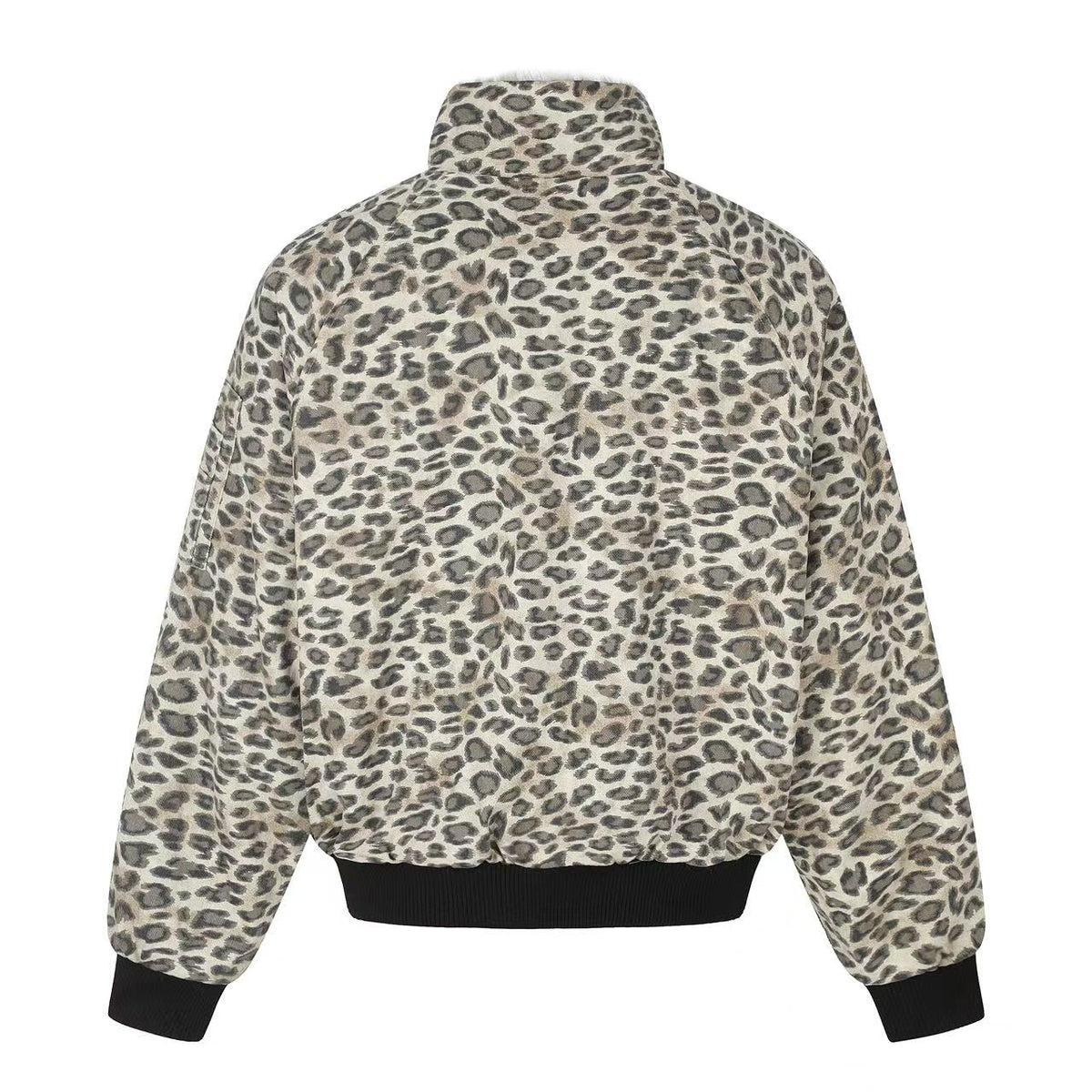 Reversible Leopard Print & Solid Faux Fur Jacket