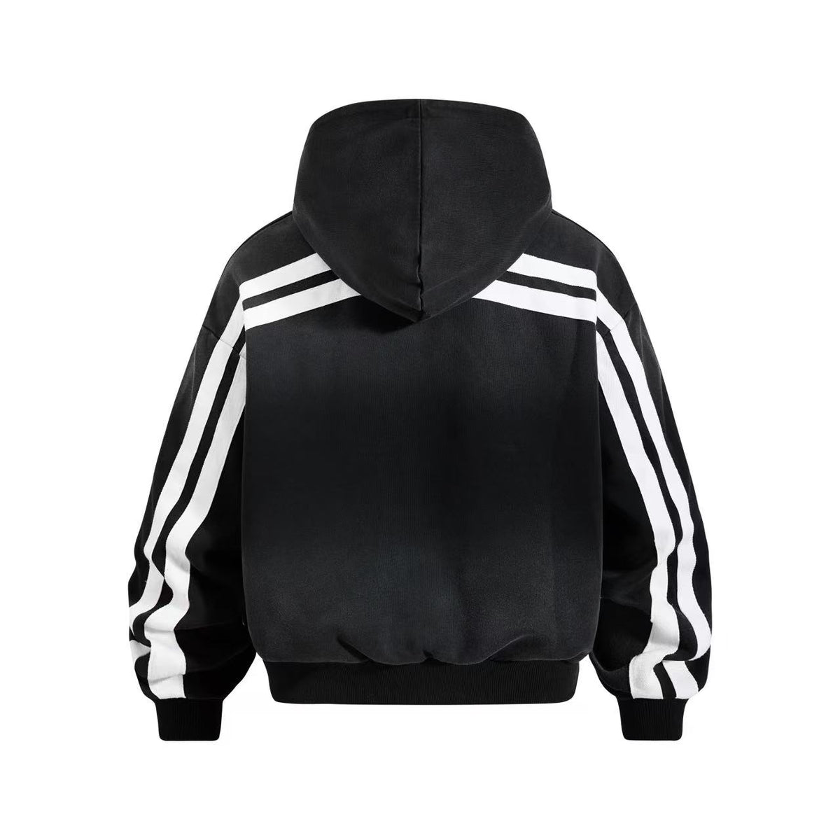 (Pre-Sell)Vintage Washed Distressed Crest Embroidered Letter Print Zip Up Hoodie