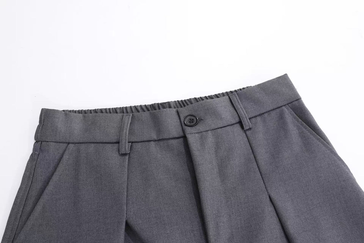 Pleated Balloon Wide-Leg Baggy Suit Pants