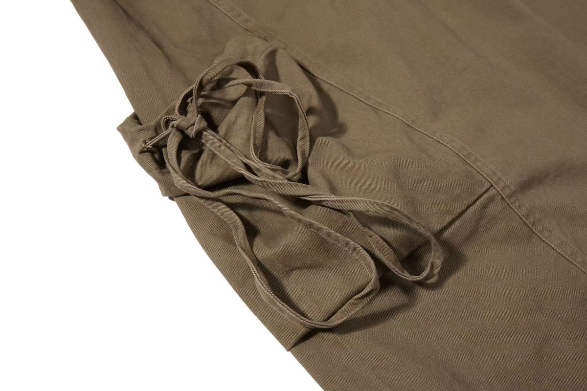 Vintage Baggy Wide Leg Lace-up Pocket Cargo Pants
