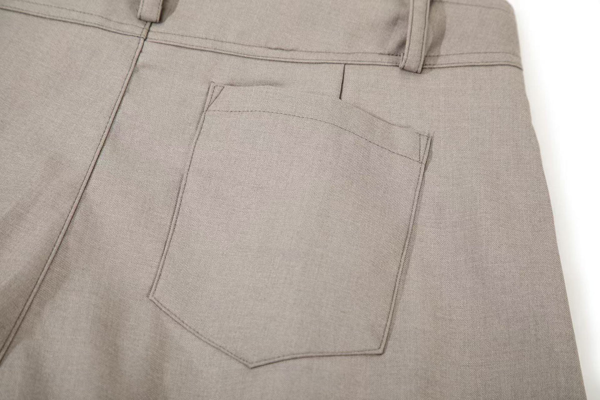 High Waist Pleated Wide-Leg Suit Pants