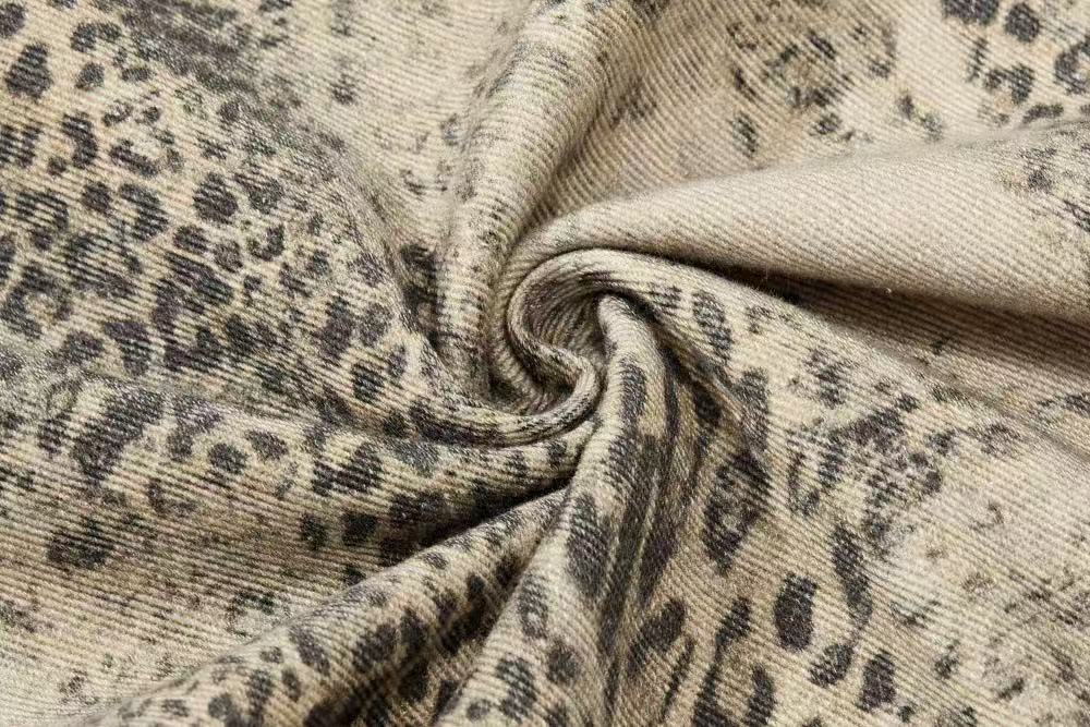 Vintage Leopard Print Baggy Wide Leg Jeans
