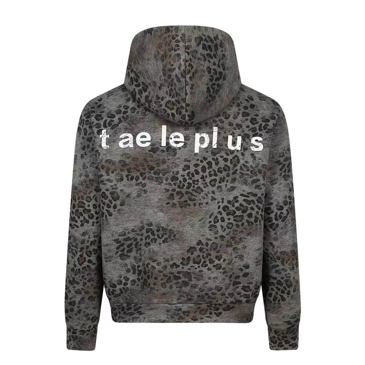 Vintage Leopard Print Graphic Zip-Up Hoodie