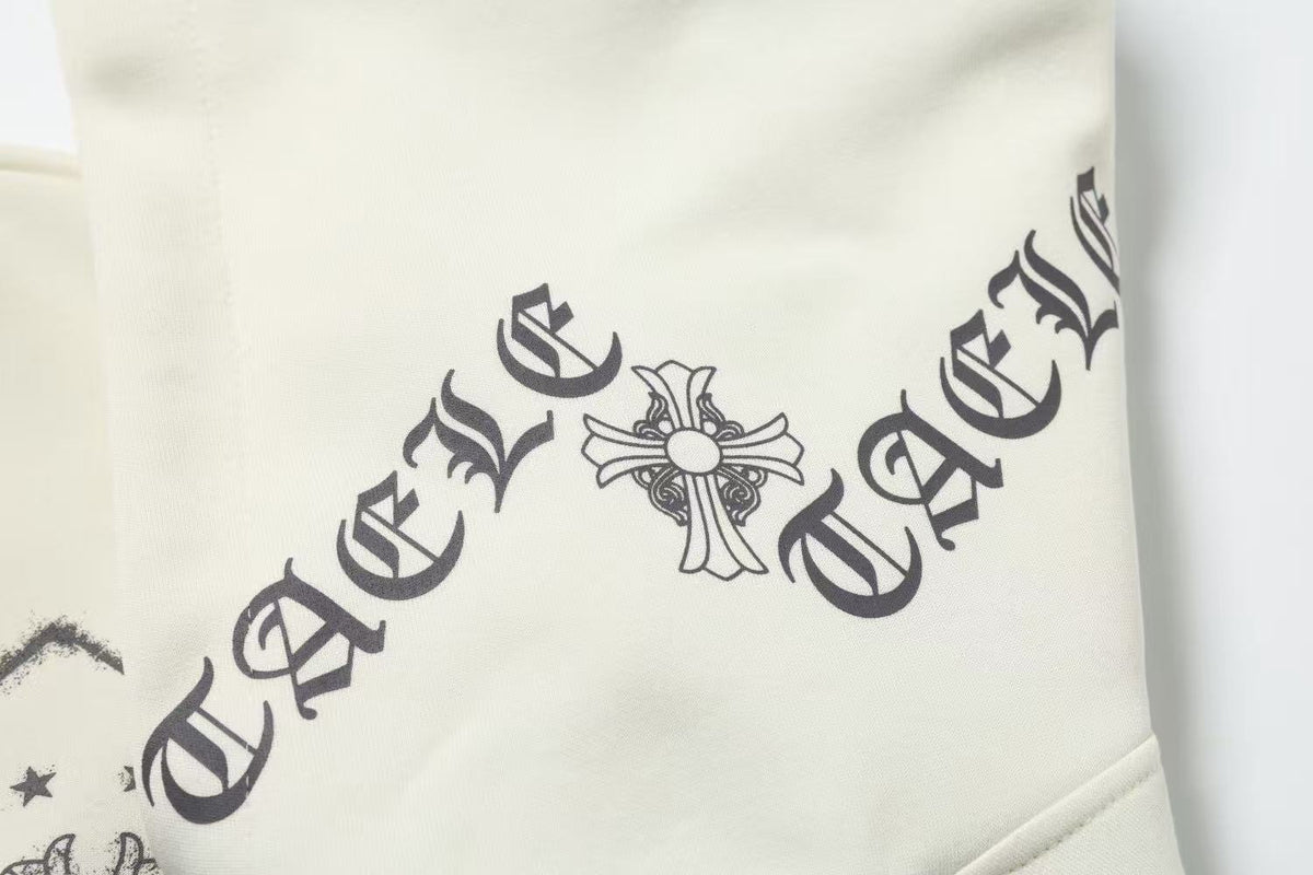 Streetwear Flag Graphic Zip-Up Hoodie