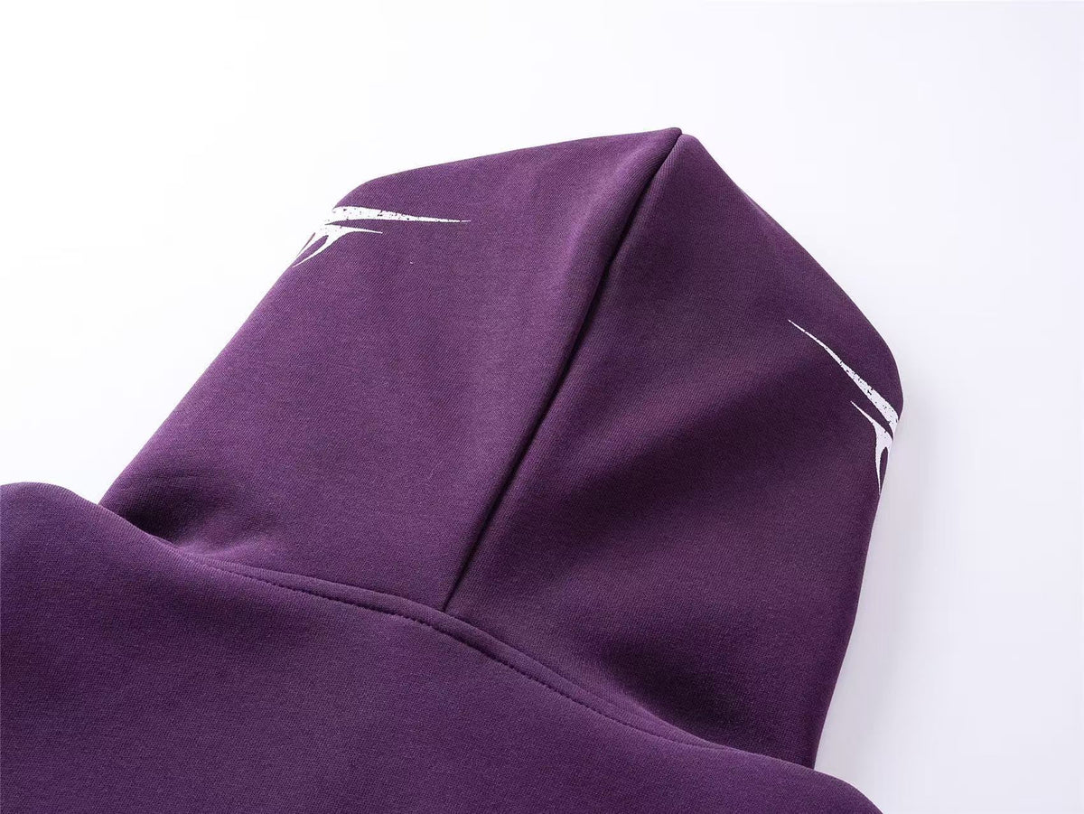 Streetwear Cursive Script Graffiti Full Zip Hoodie