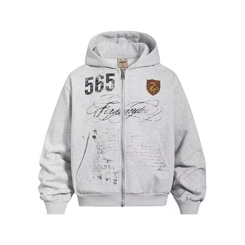 Vintage 565 Shield Graphic Zip-Up Hoodie