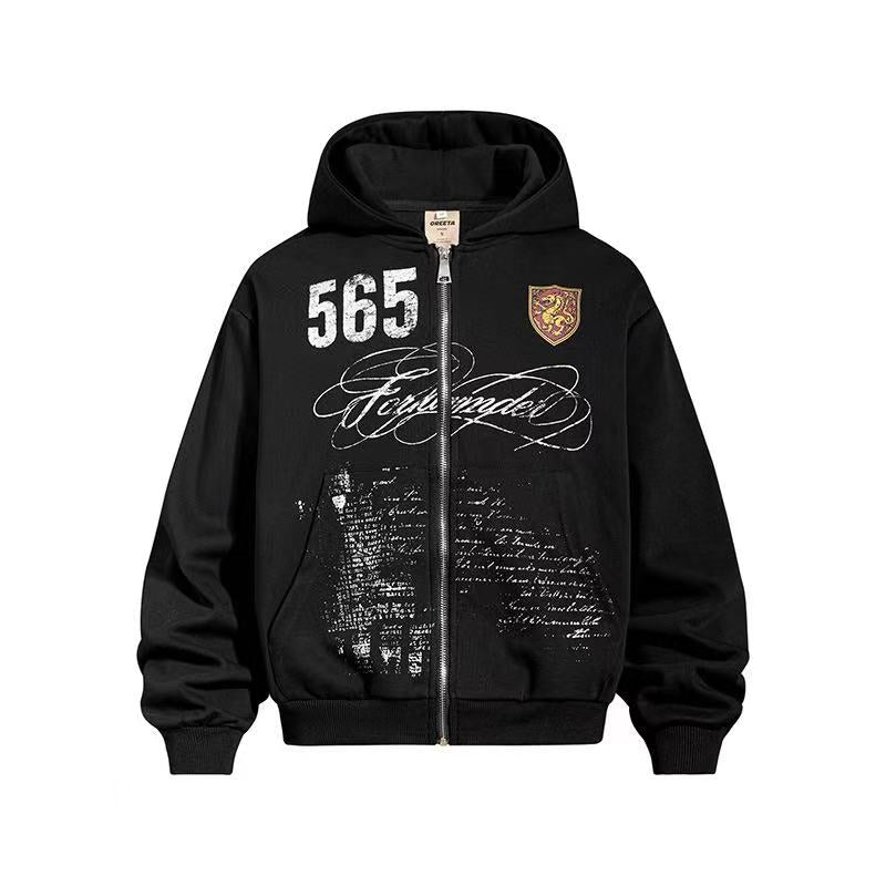 Vintage 565 Shield Graphic Zip-Up Hoodie