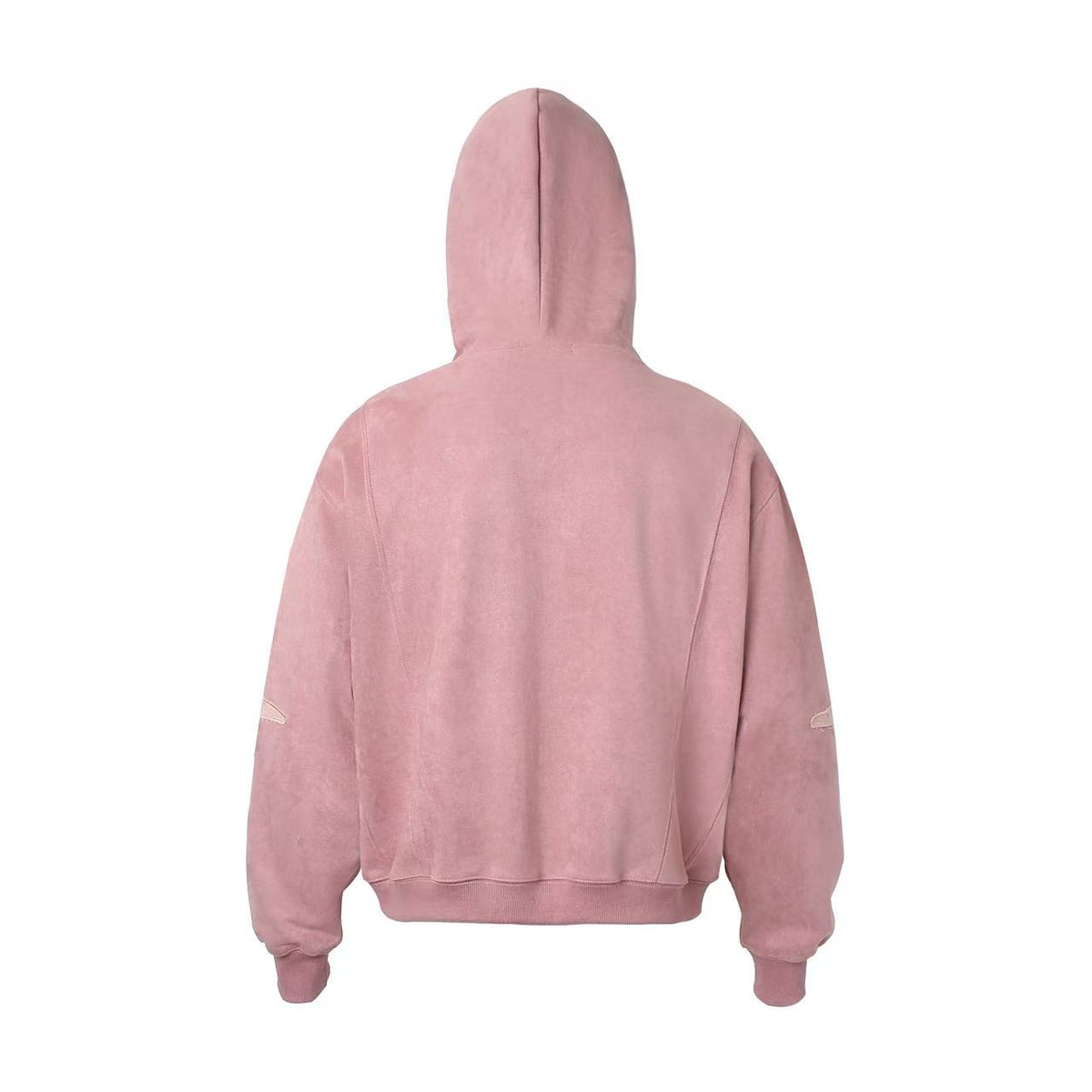 Vintage Suede Letter Embroidery Zip-Up Hoodie