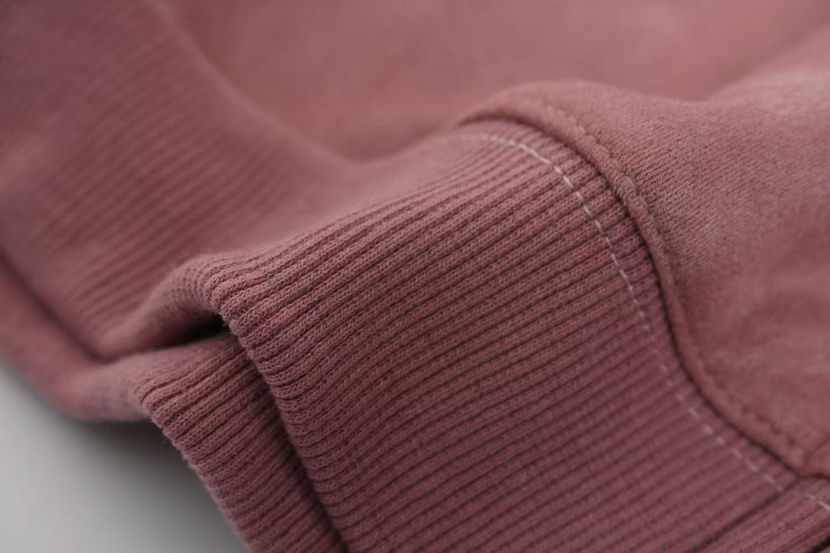Vintage Suede Letter Embroidery Zip-Up Hoodie