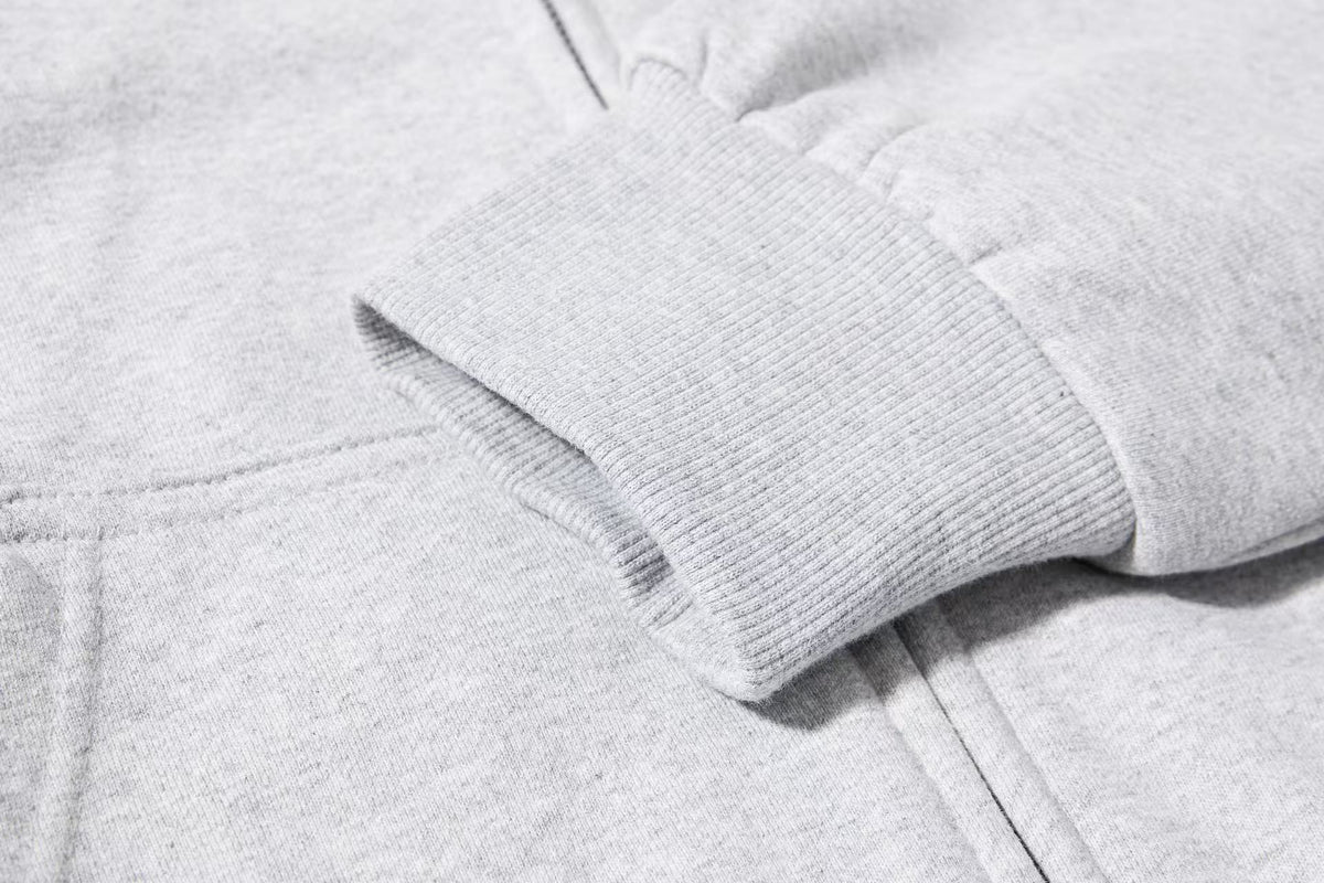 Cropped Cursive Script Print Zip-Up Hooded Jacket