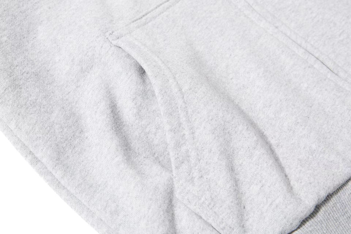 Cropped Cursive Script Print Zip-Up Hooded Jacket