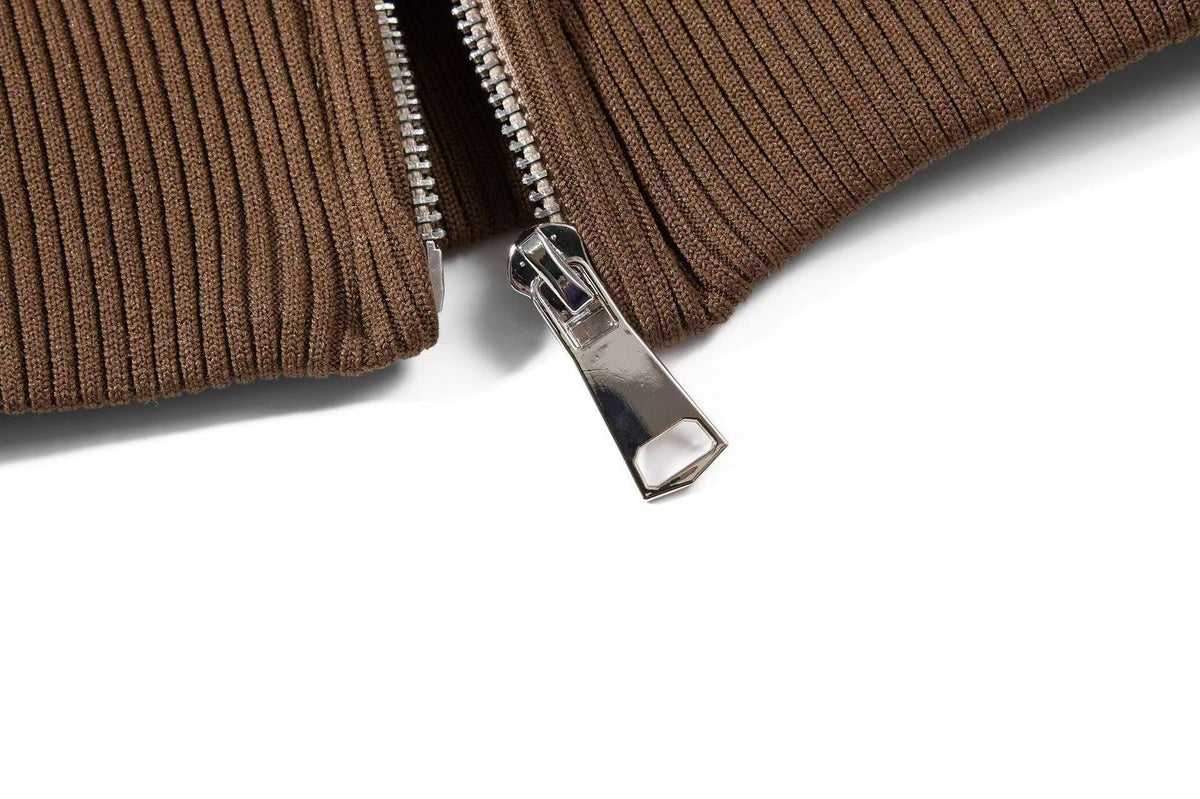 Cropped Leopard Print Side Stripe Script Embroidery Track Jacket