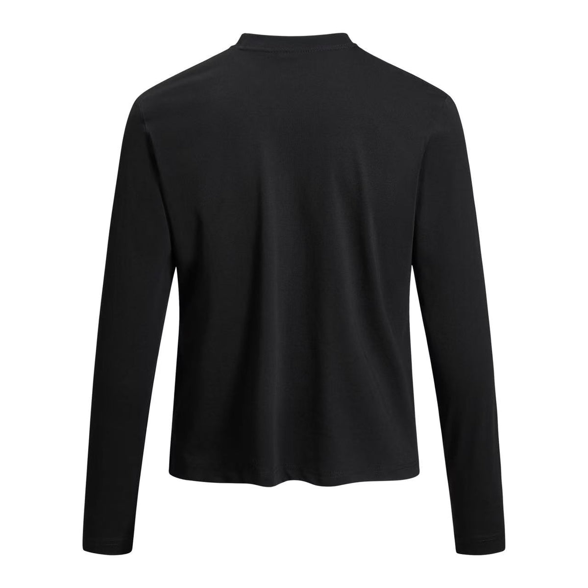 Cropped Mock Neck Cursive Script Print Long Sleeve