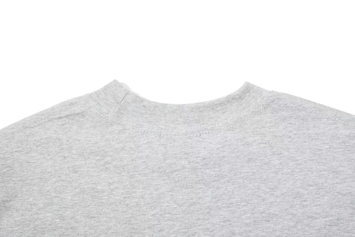 Cropped Mock Neck Cursive Script Print Long Sleeve