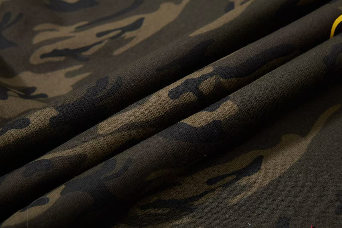 Streetwear Fleece Lined Side Script Line Graphic Print Wide-Leg Sweatpants