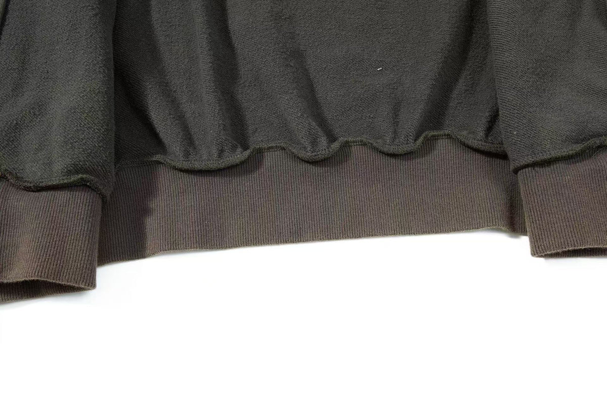 Cropped Chenille Letter Zip Up Hooded Jacket