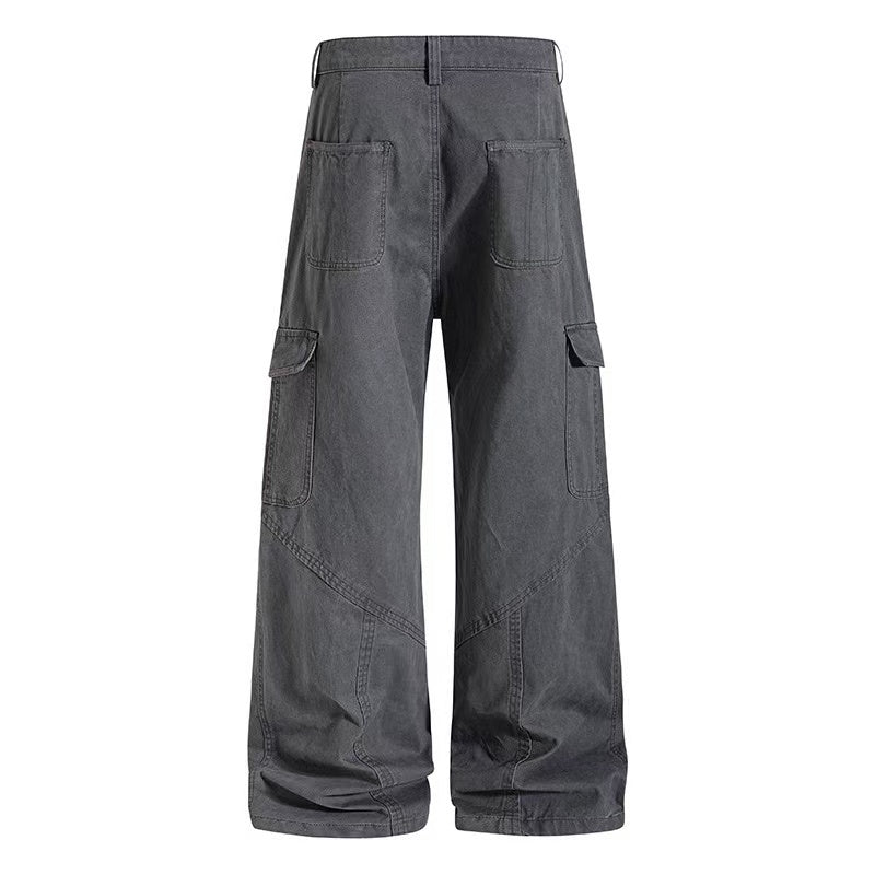 Vintage Washed Wide Leg Cargo Pants