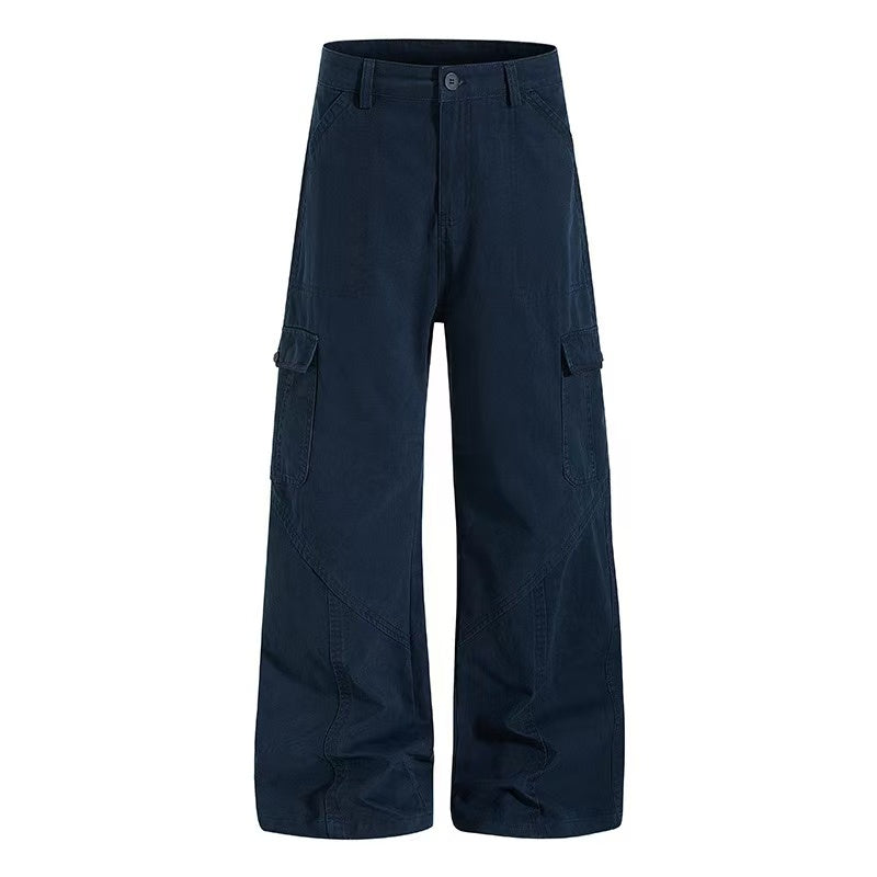 Vintage Washed Wide Leg Cargo Pants