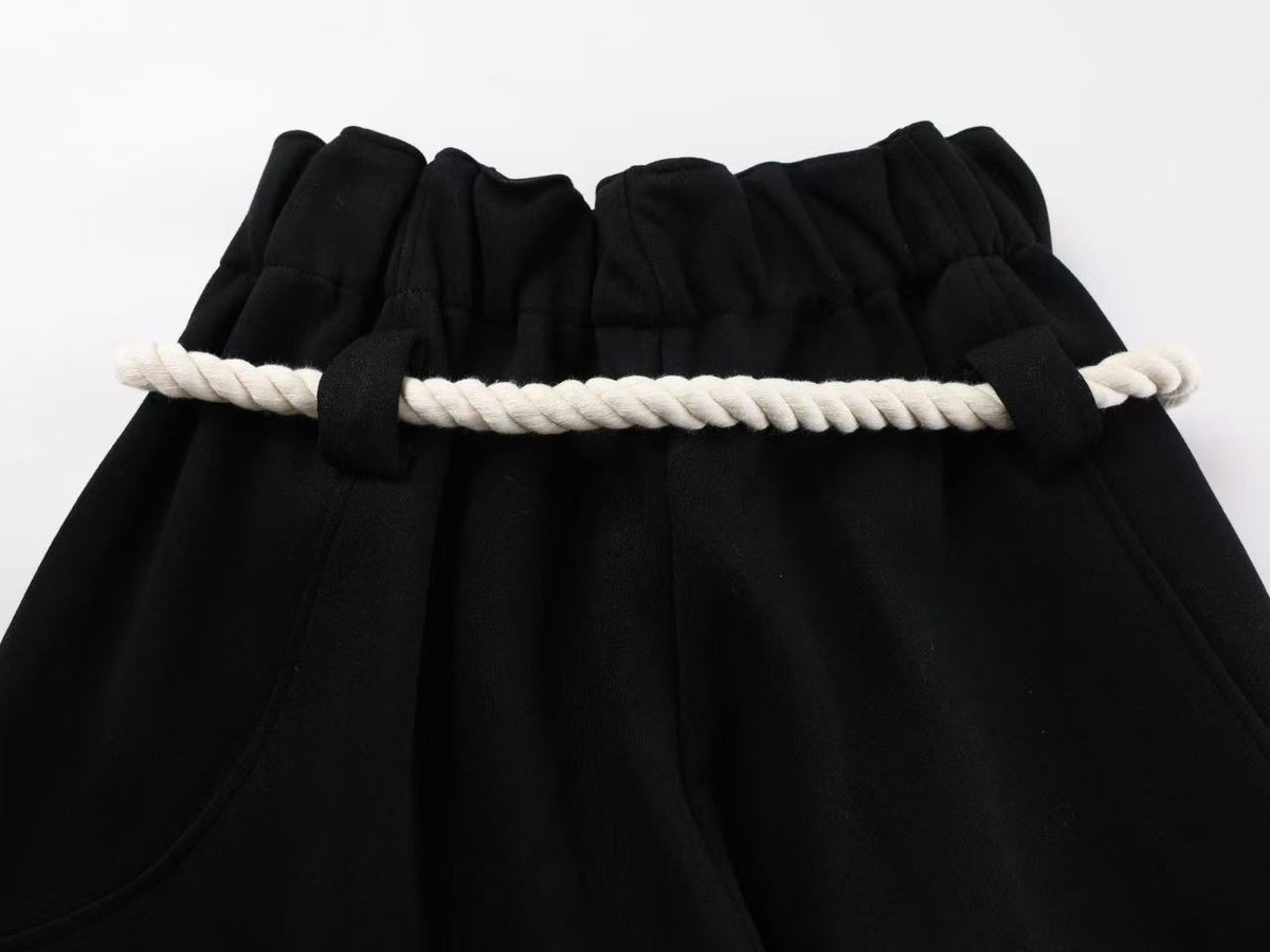Thick Rope Drawstring Baggy Wide Leg Sweatpants