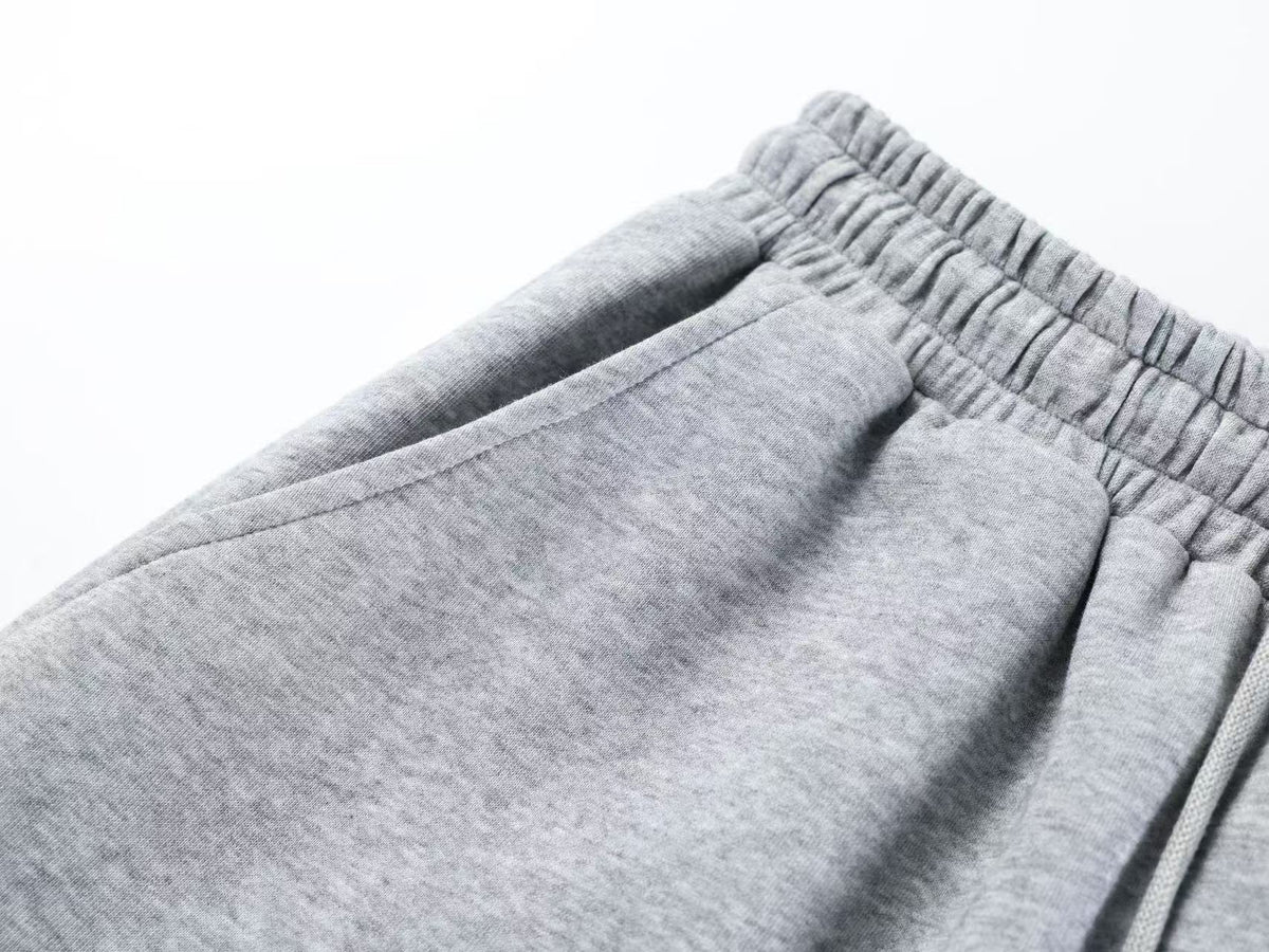 Unisex Rhinestone Script Graphic Wide Leg Sweatpants