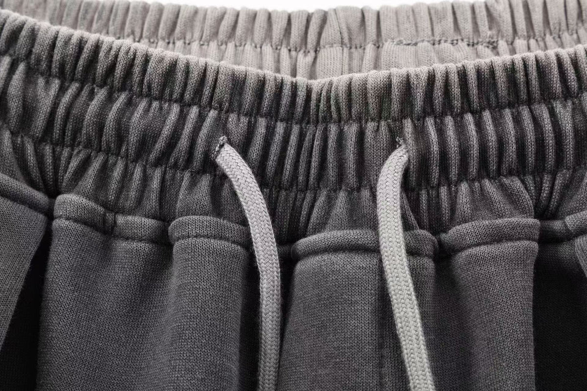 Gradient Washed Side Script Letter Print Wide Leg Sweatpants