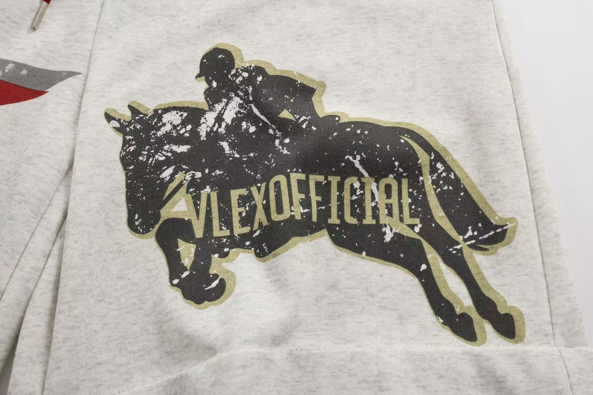 Unisex Vintage Cowboy Star Print Wide Leg Sweatpants