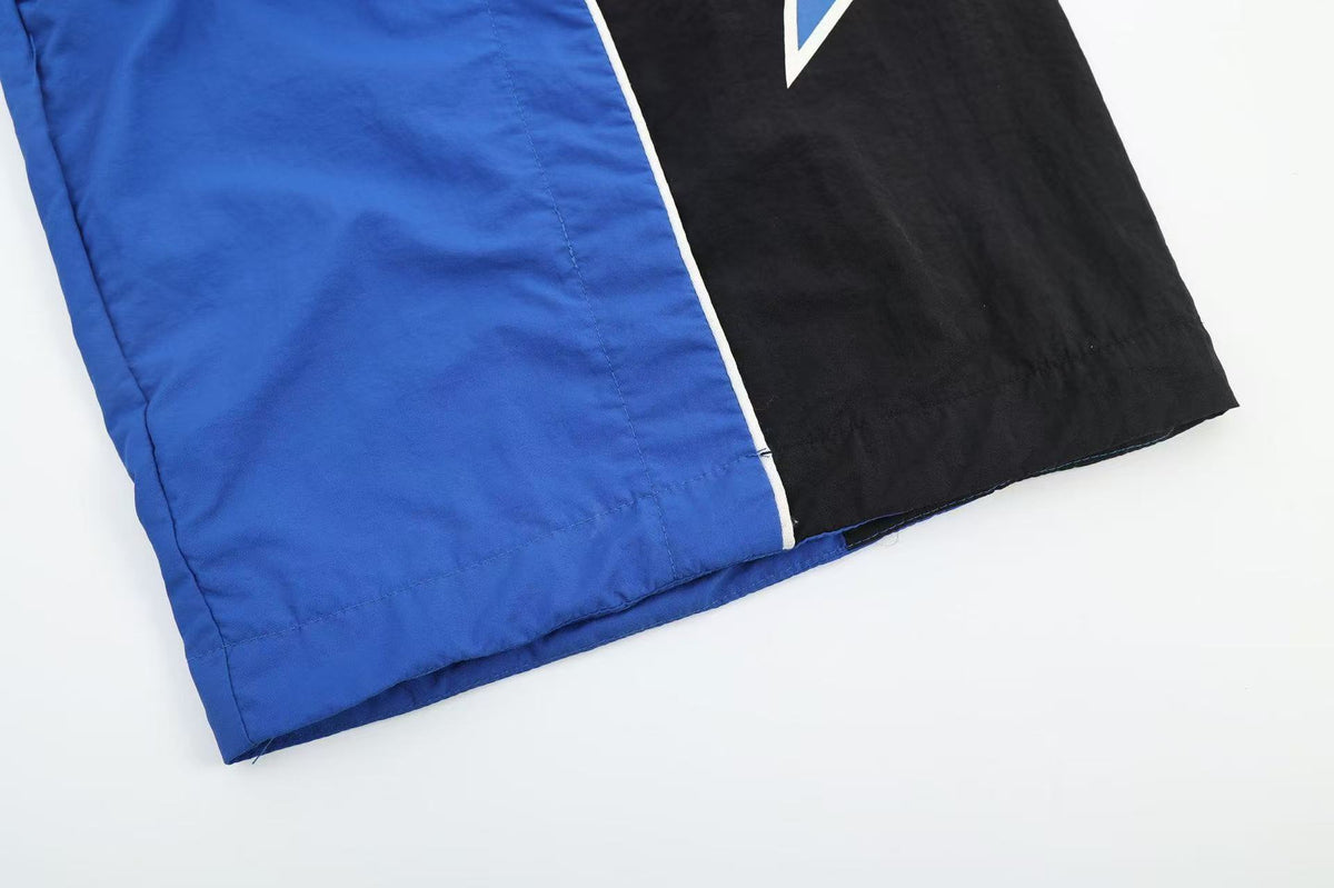 Unisex Color Block Star Patchwork Double Waist Wide Leg Sweatpants