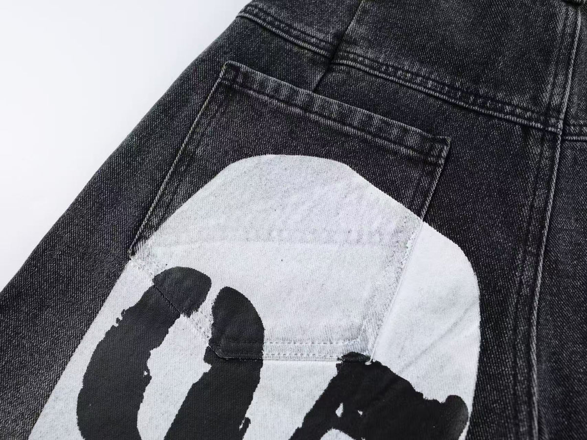 Vintage 1990 Star Graphic  Baggy Wide Leg Jeans