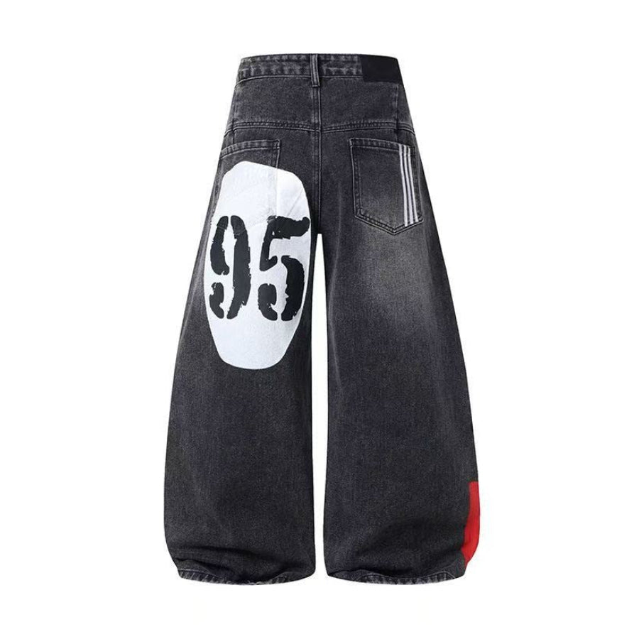Vintage 1990 Star Graphic  Baggy Wide Leg Jeans