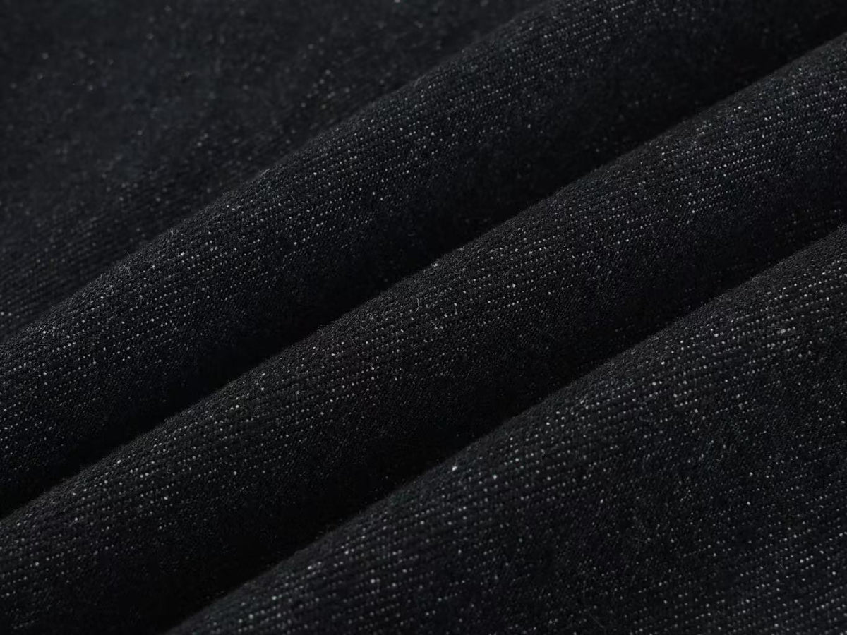 Unisex Double Waist Contrast Stitch Baggy Wide Leg Jeans