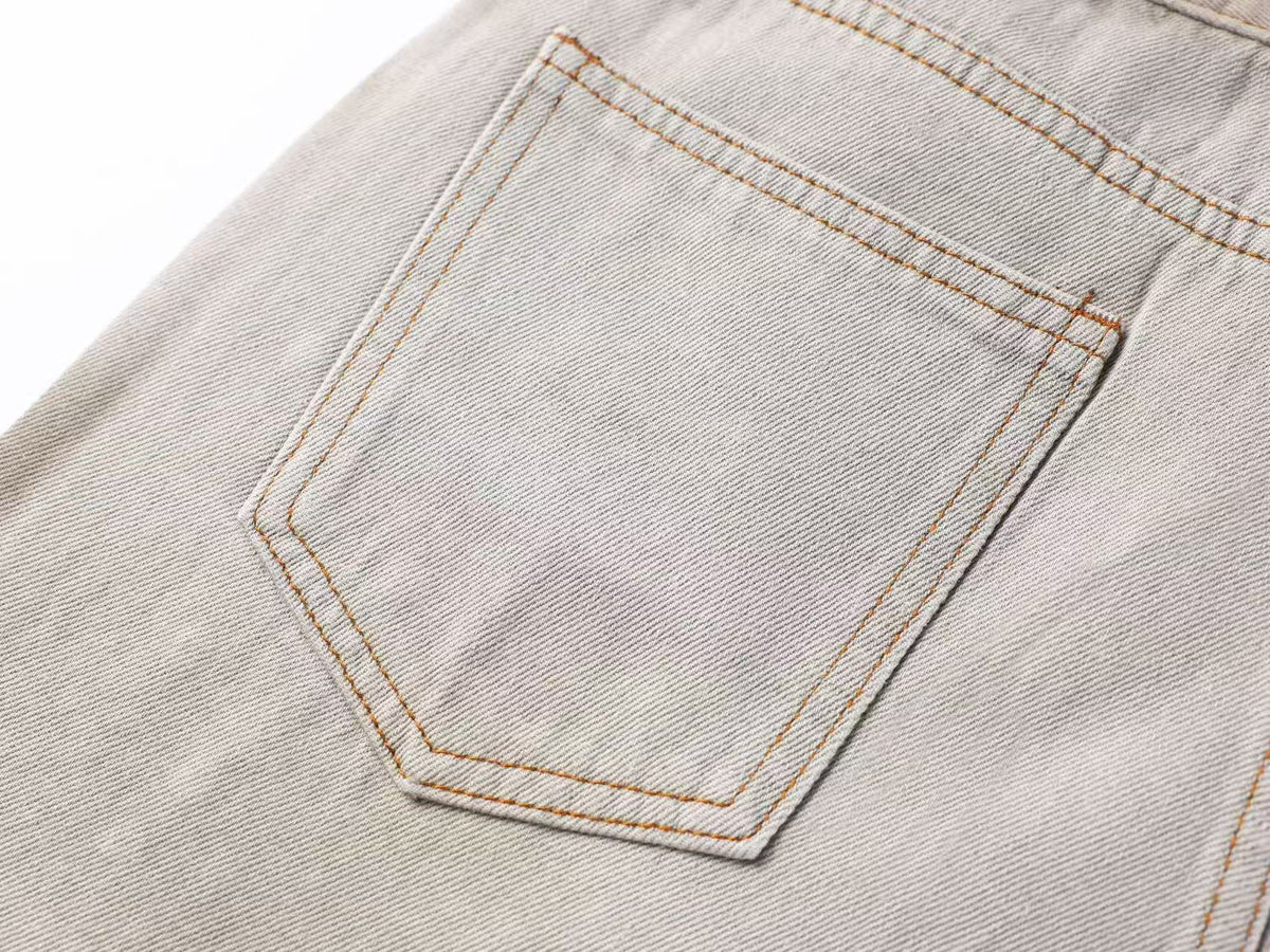 Unisex Gradient Rhinestone Baggy Wide Leg Balloon Jeans