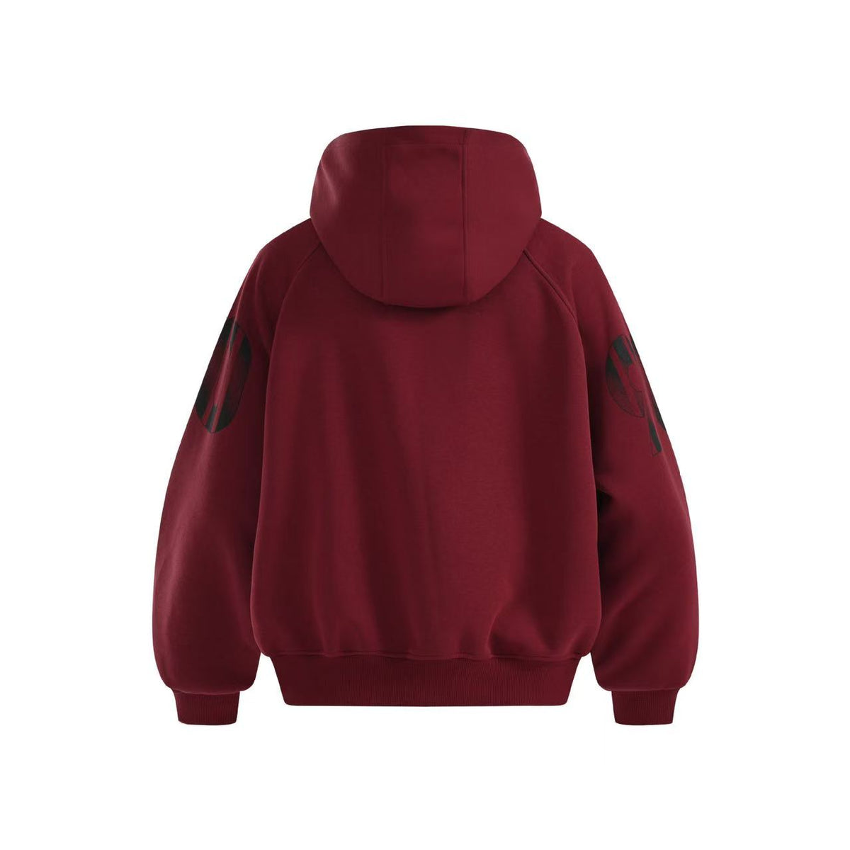Unisex Striped Crest Print Zip-Up Hoodie