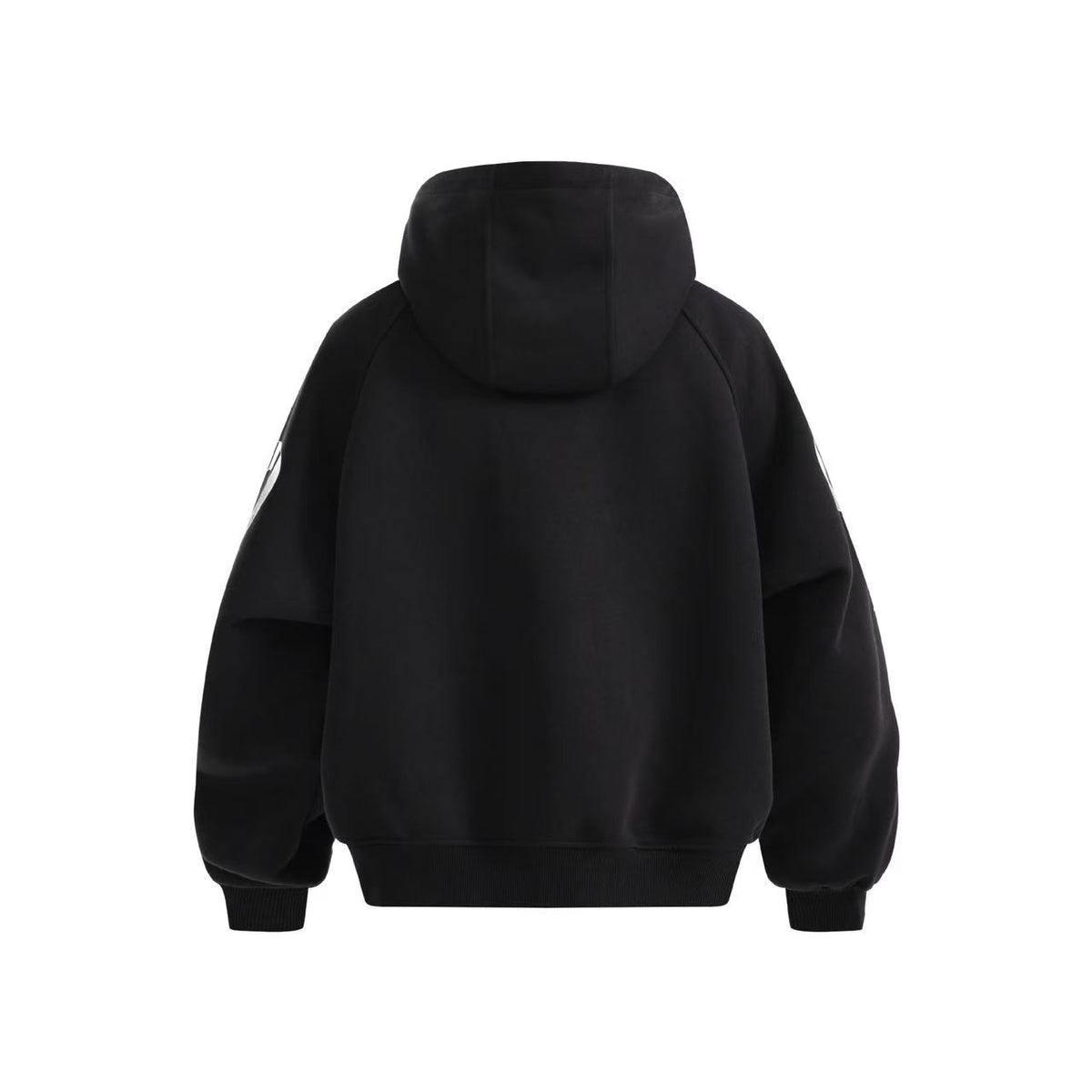 Unisex Striped Crest Print Zip-Up Hoodie