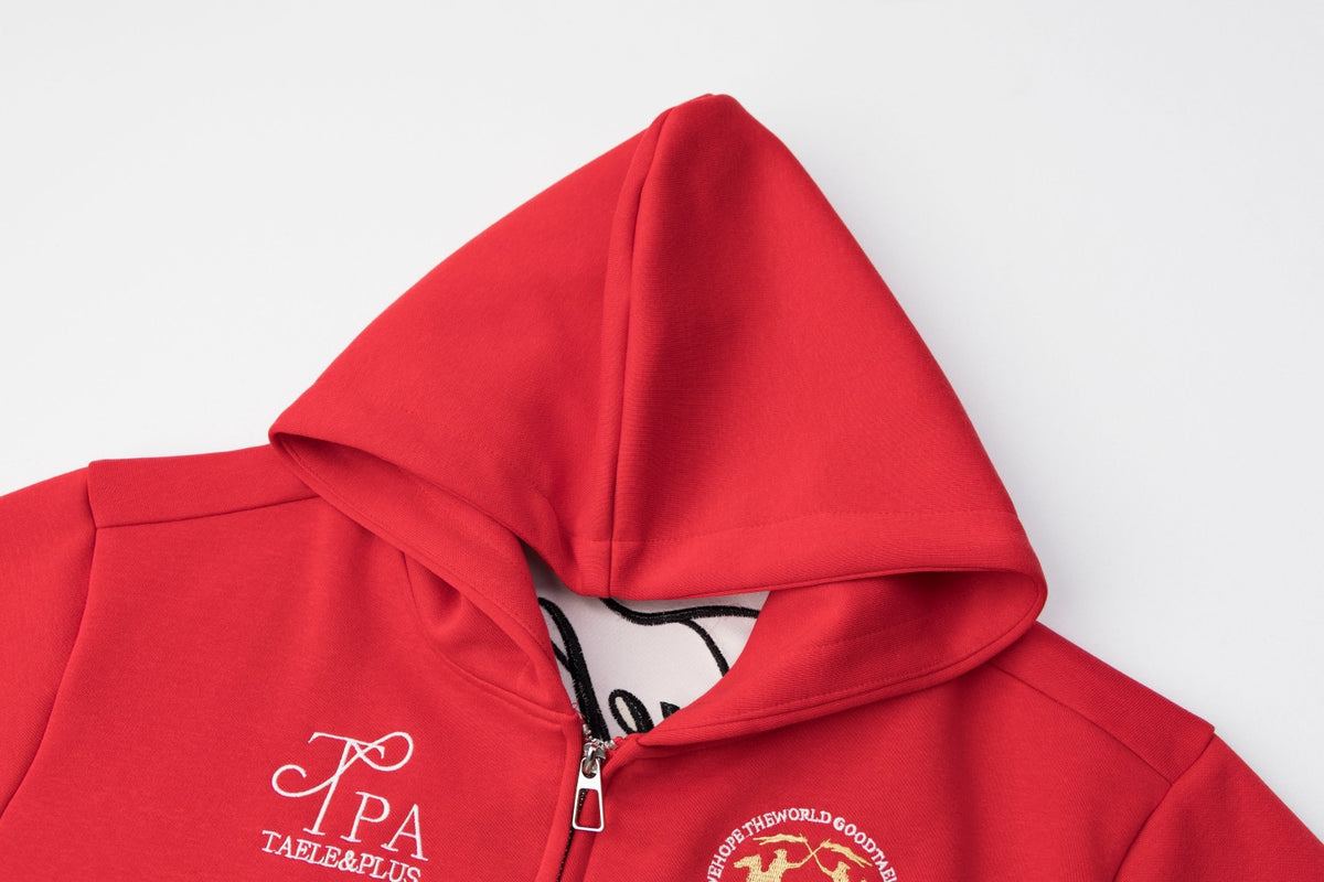 Vintage Multi-Patch Embroidery Equestrian Logo Full Zip Hoodie