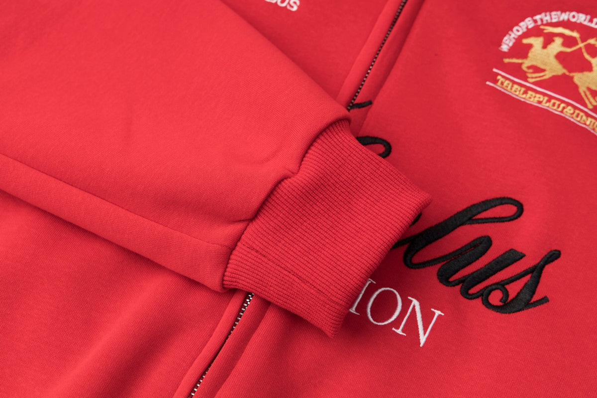 Vintage Multi-Patch Embroidery Equestrian Logo Full Zip Hoodie