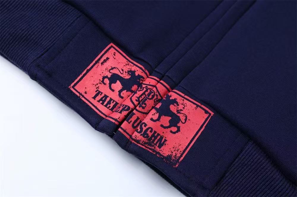 Vintage Crest Logo Splatter Paint Full Zip Hoodie