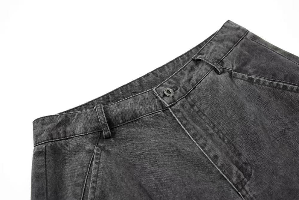 Vintage Washed Multi Pocket Wide Leg Cargo Pants