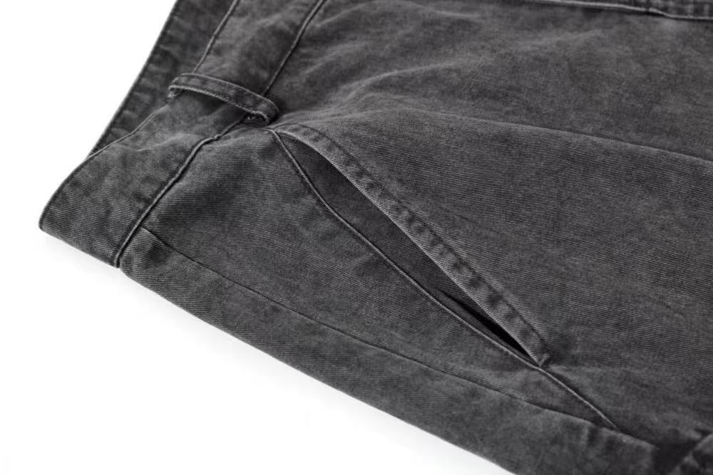 Vintage Washed Multi Pocket Wide Leg Cargo Pants