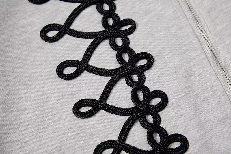 Vintage Front Lace Up Cutout Zip Up Hoodie