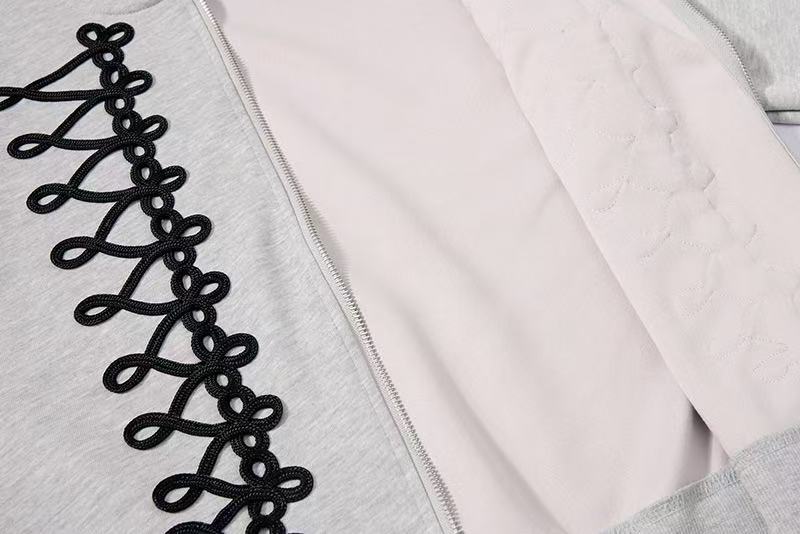 Vintage Front Lace Up Cutout Zip Up Hoodie