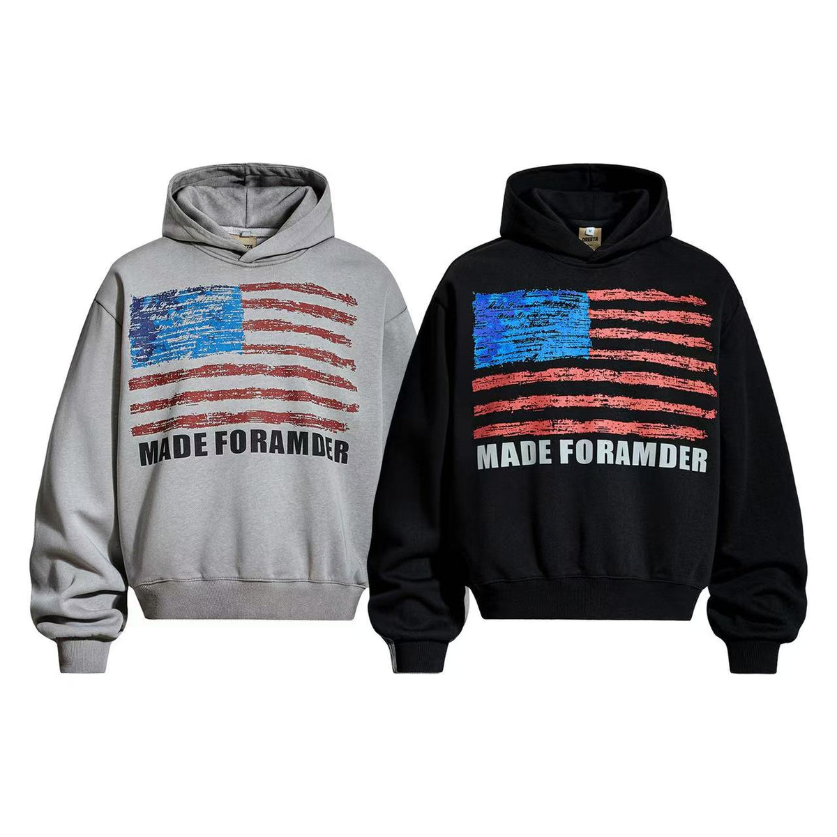 Vintage Distressed American Flag Graphic Hoodie