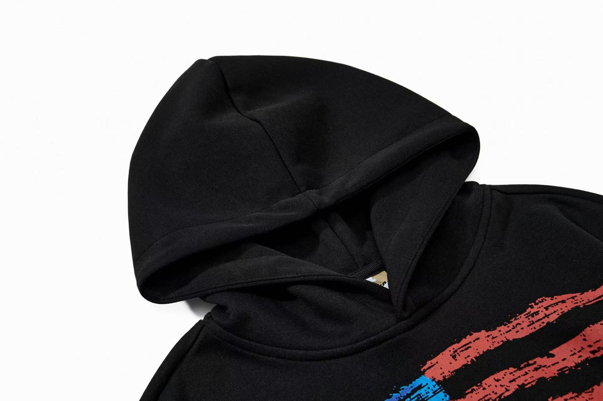 Vintage Distressed American Flag Graphic Hoodie
