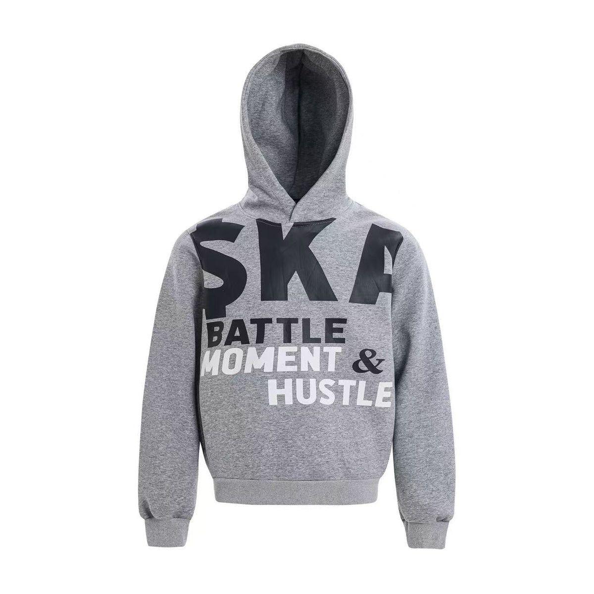 Cropped Bold Block Letter Slogan Pullover Hoodie