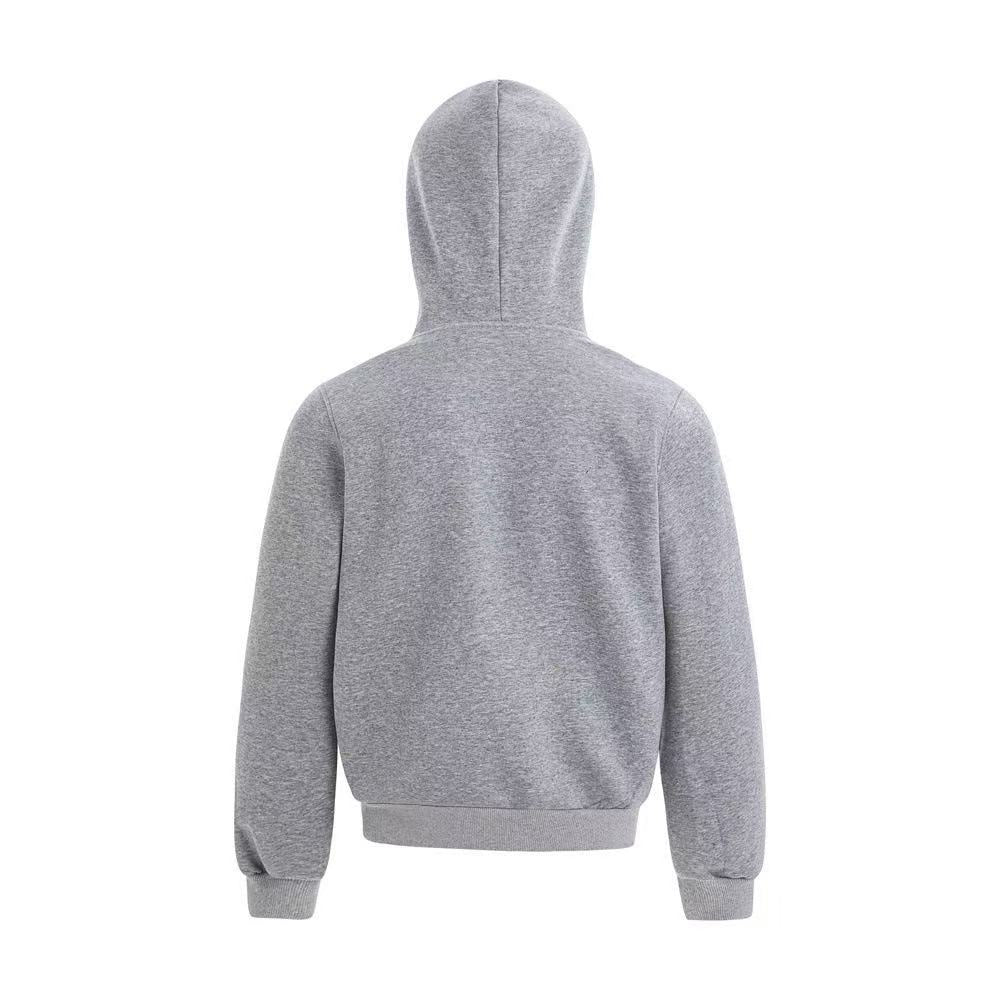 Cropped Bold Block Letter Slogan Pullover Hoodie