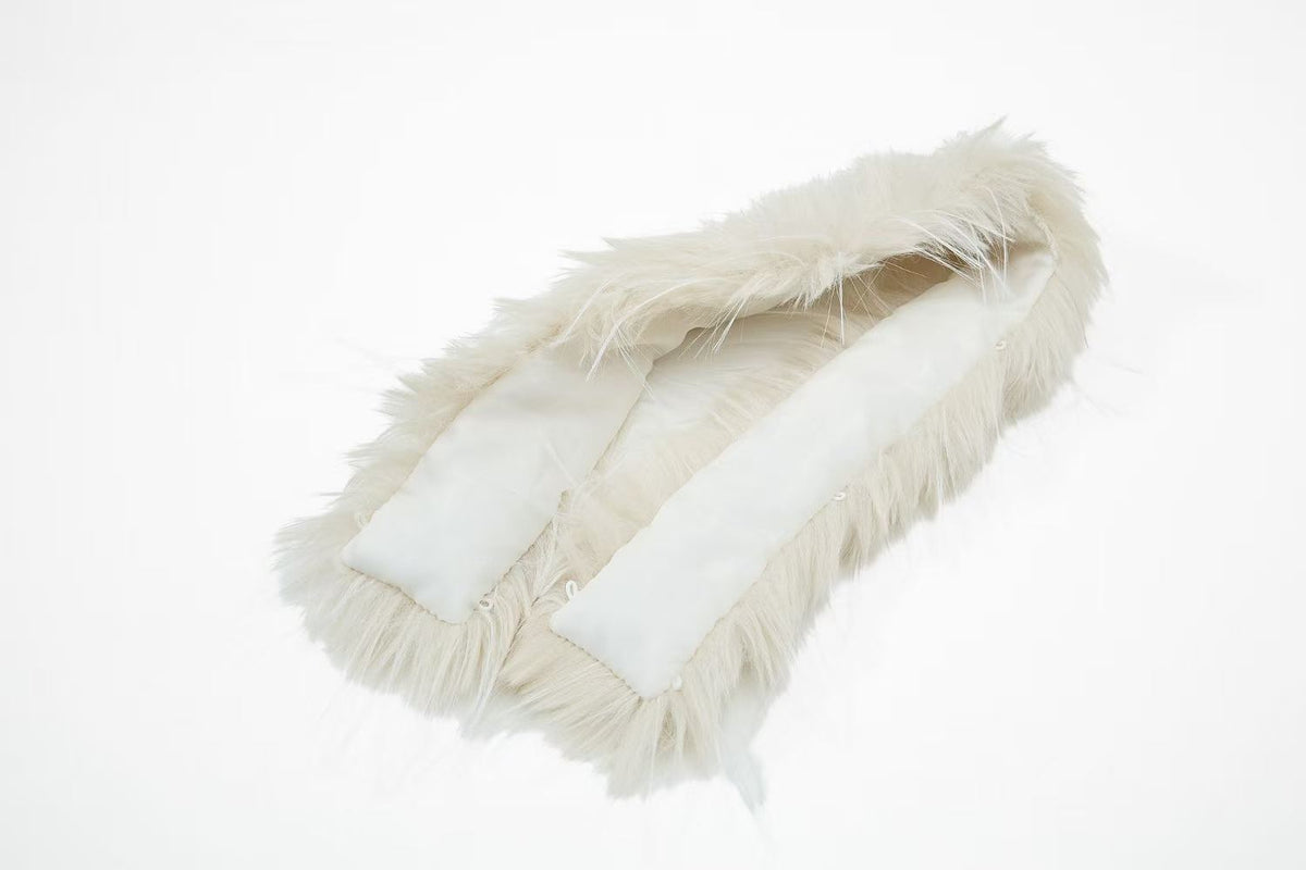 Faux Fur Hood Script Signature Puffer Jacket
