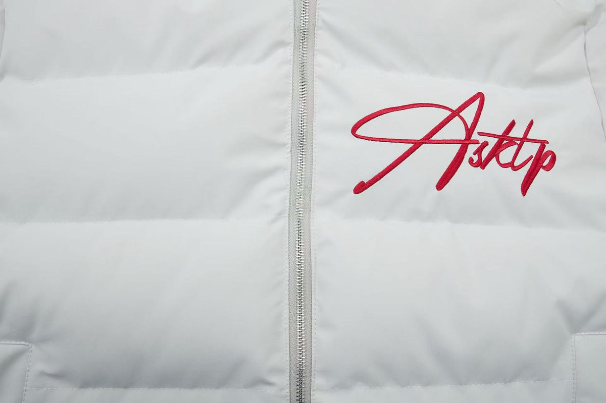 Faux Fur Hood Script Signature Puffer Jacket