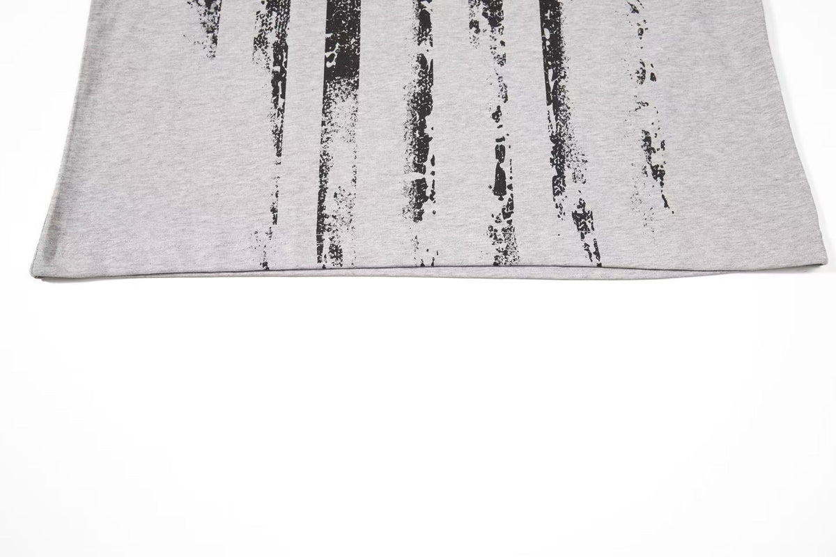 Distressed American Flag Camo Raglan Mock Neck Long Sleeve