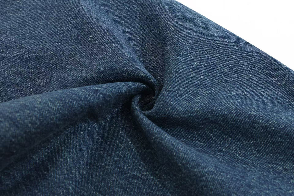 Vintage Lace-Up Embroidery Wide Leg Jeans